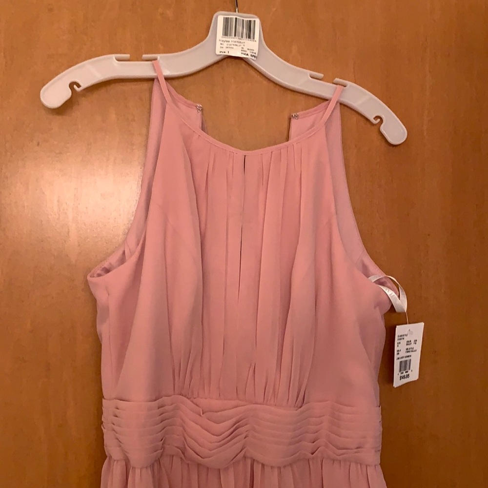 High Neck Chiffon Bridesmaids dress with Keyhole